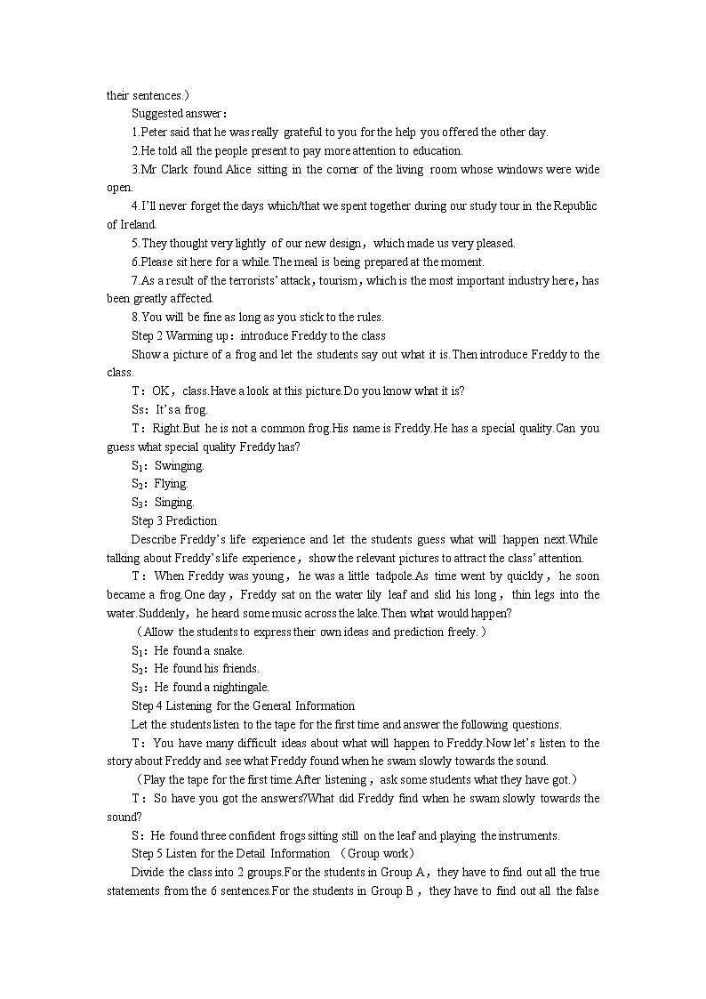 英语优秀教案（人教版）：必修二（Unit5 Music--Period3 Listening and Reading）02