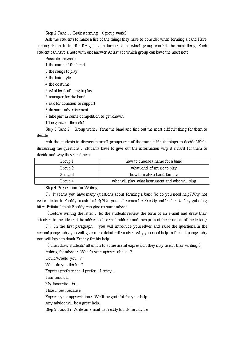 英语优秀教案（人教版）：必修二（Unit5 Music--Period4 Writing）02