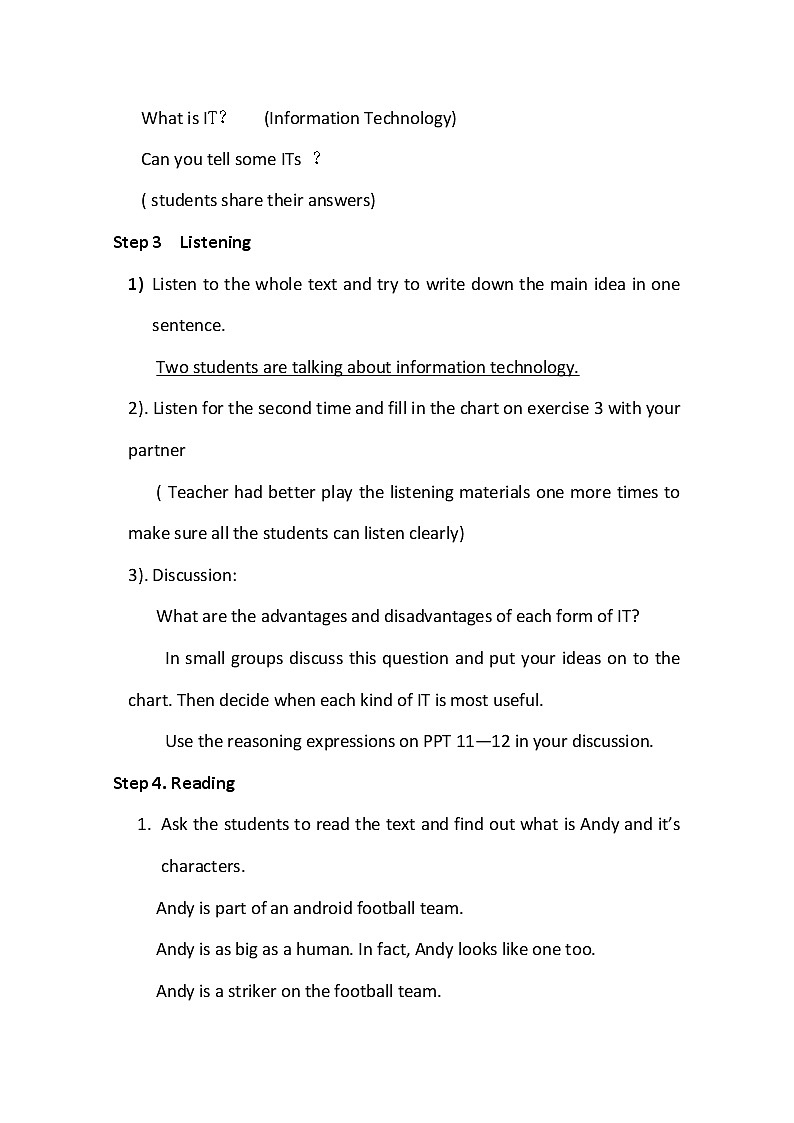 人教版高中英语必修二教案：Unit 3 Computers Period 6 Using language02