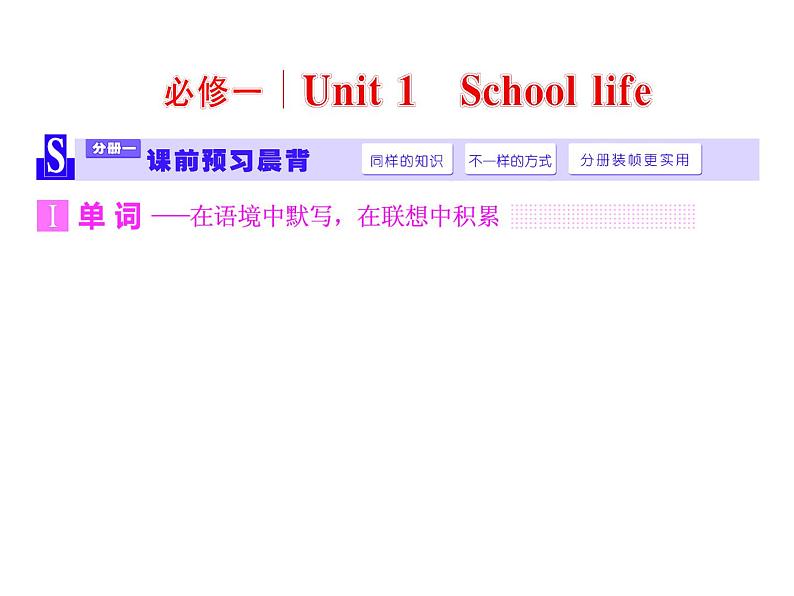 高考英语复习课件：必修一 Unit 1　School life第2页