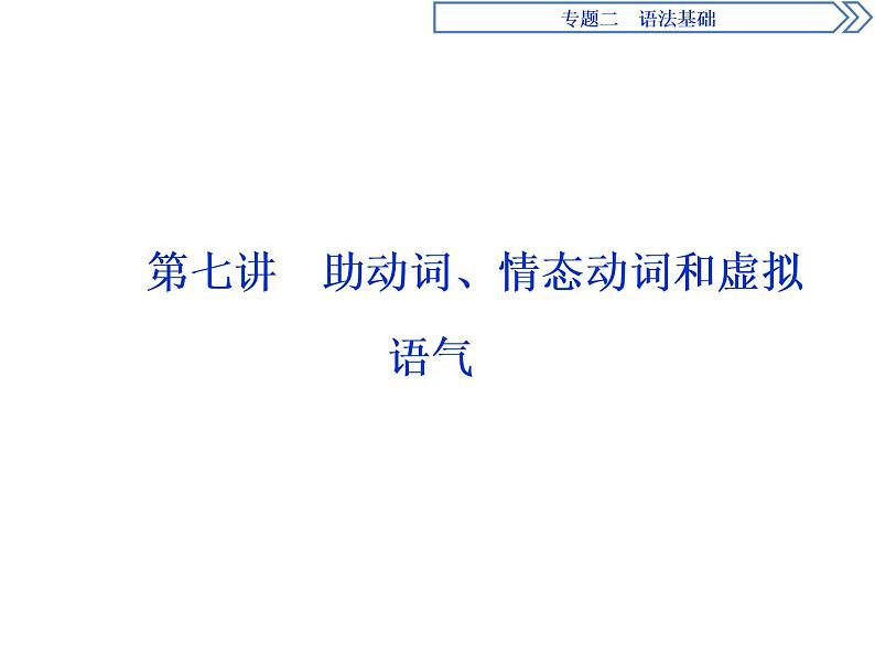 2021届高三英语二轮复习课件：专题二第七讲　助动词、情态动词和虚拟语气01