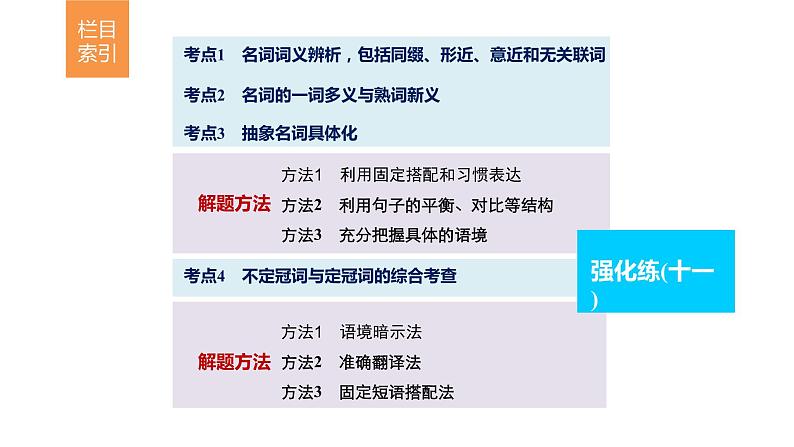 2021年高考英语二轮复习课件：专题一 语法知识 第十一讲02