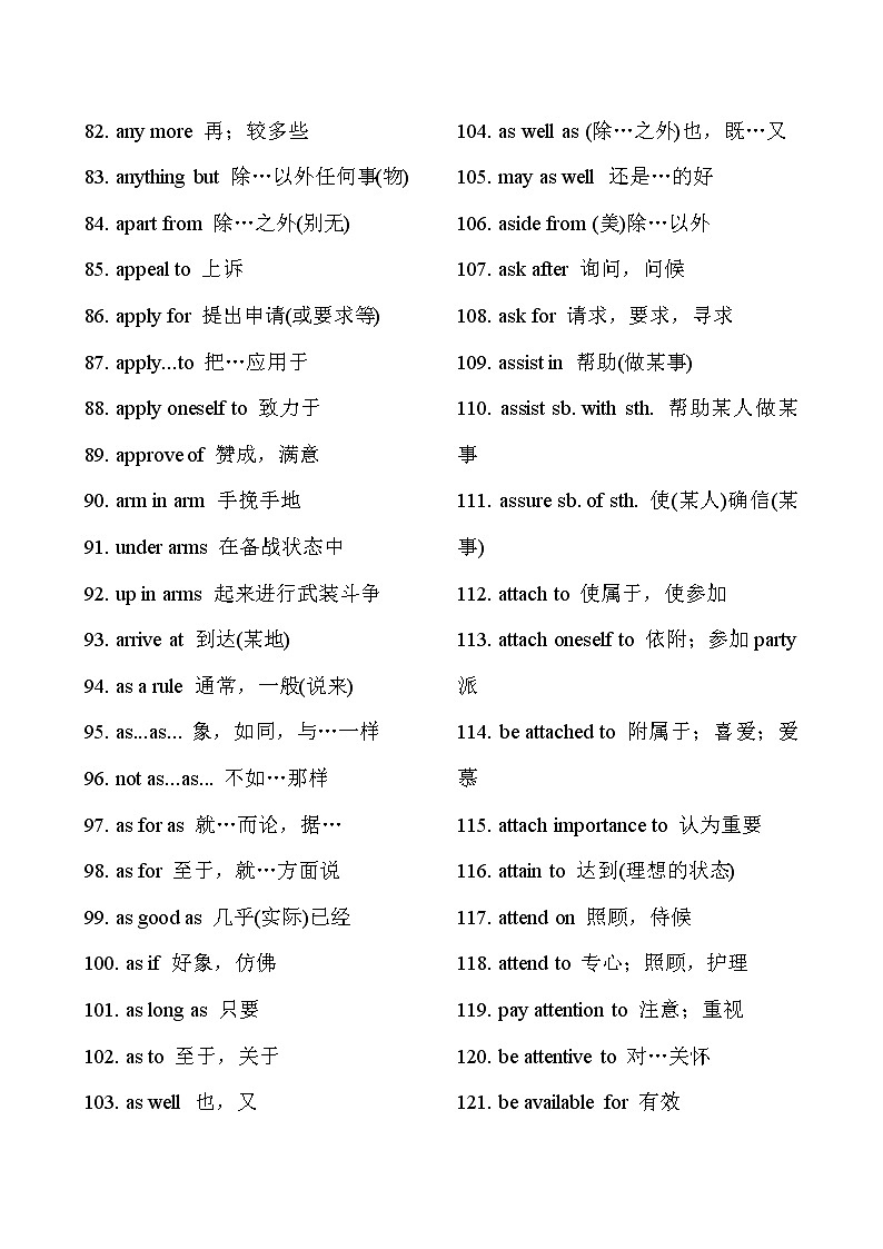 高考必考的2000多个英语短语 学案03