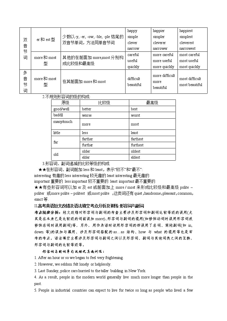 高考必考语法精讲精练专题五：形容词和副词 Word版含解析02