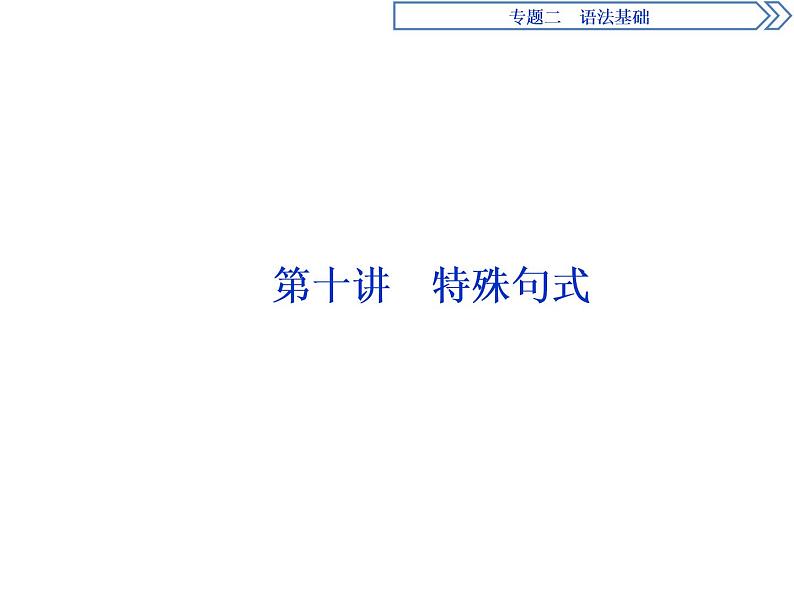 2021届高三英语二轮复习课件：专题二第十讲　特殊句式01