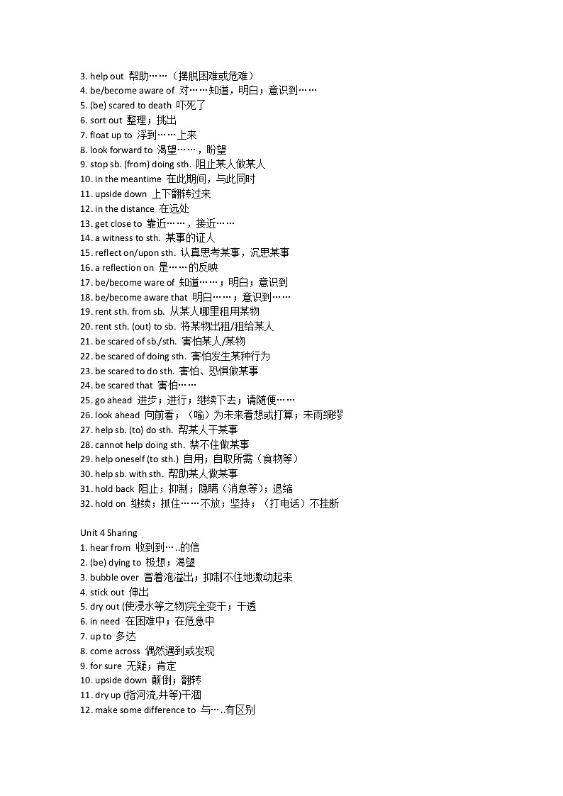 高三英语短语与词汇复习资料汇总：人教版英语选修7第2页