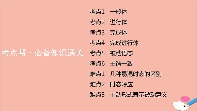 全国版2021版高考英语大一轮备考复习第二部分语法知识贯通专题一动词时态语态和主谓一致课件08