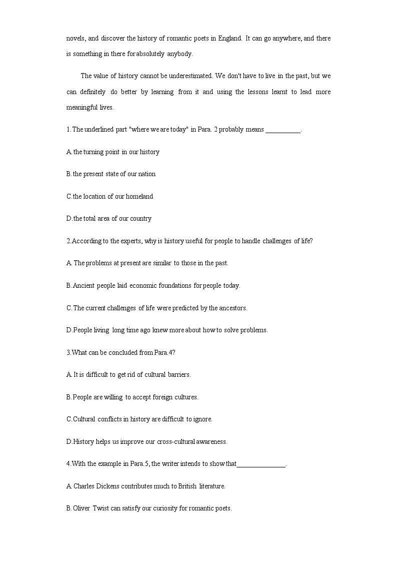 高考英语（2011~2020）真题专项练习   专题19 阅读理解之议论文体类02