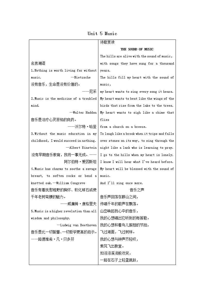 Unit5 Music 导读话题妙切入（教案）-高中英语人教版（2019）必修第二册第1页