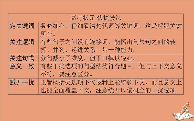 统考版2021高考英语二轮专题复习专题四攻略1掌握四个微技能巧解阅读七选五课件新人教版03