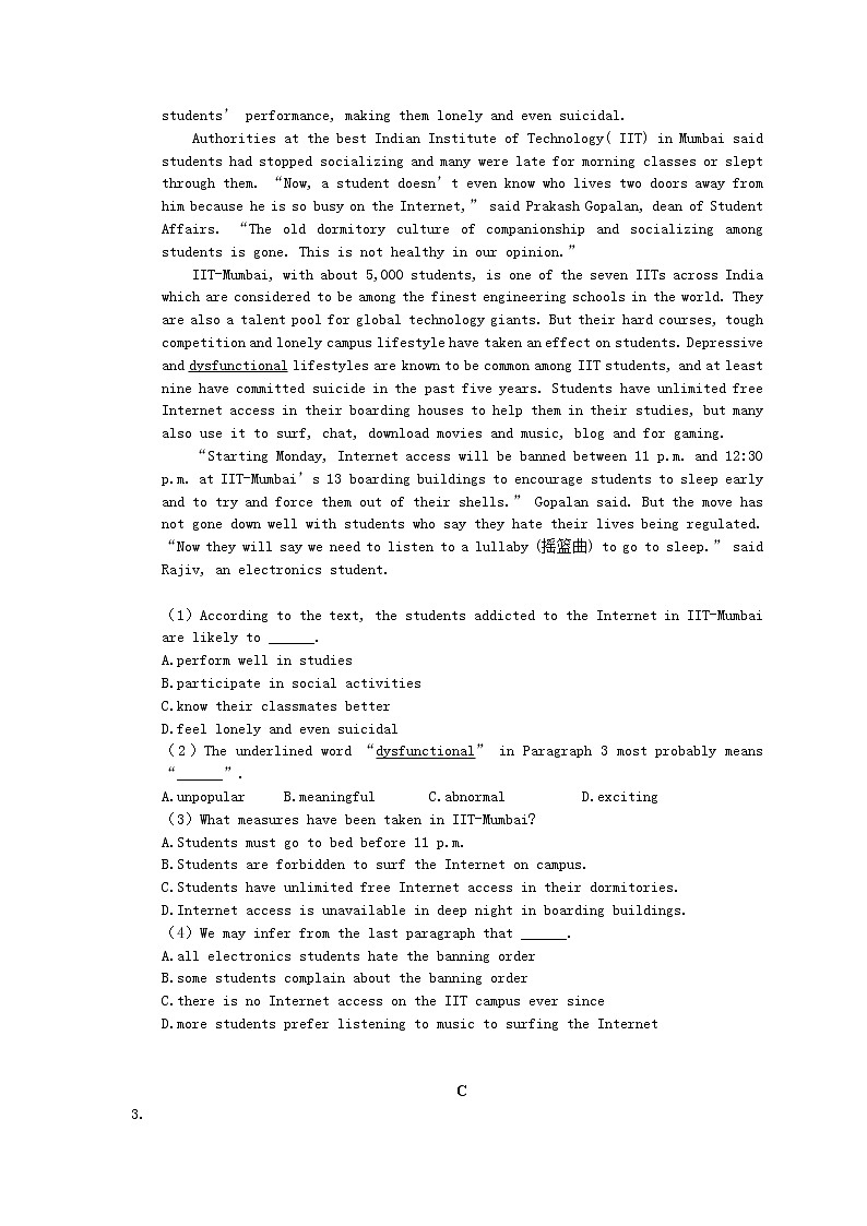 2021年高考英语二轮专题复习《阅读理解》13(含答案)第2页