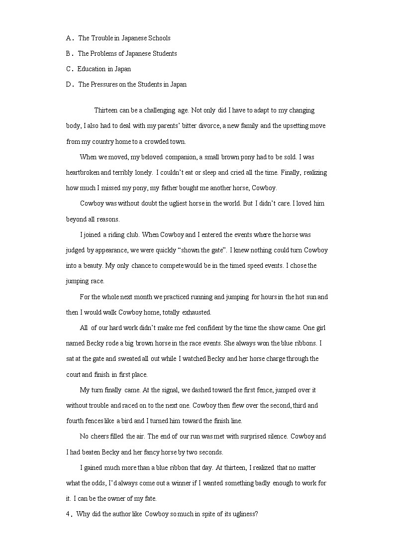 江苏省南京市2020-2021学年高一下学期期中英语试卷（word版 含答案）02