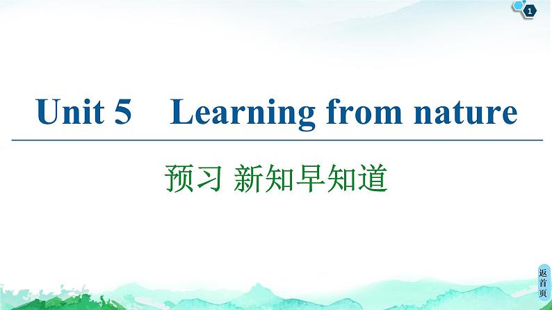 外研版（2019）高中英语 选择性必修第三册 Unit 5　Learning from nature课件+学案+作业（共19份打包）01