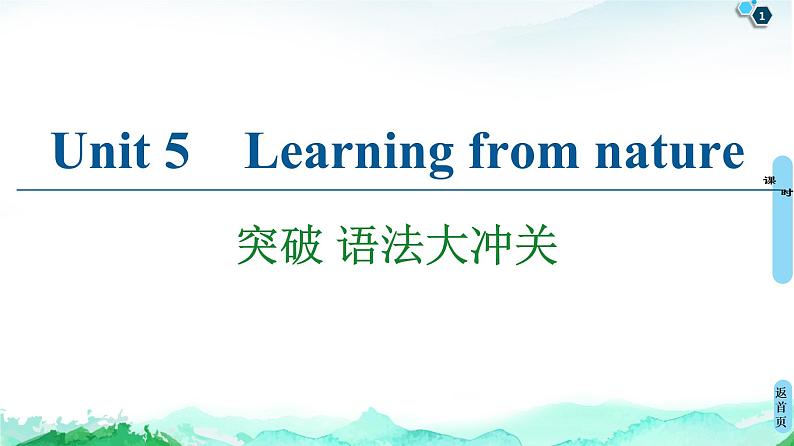 外研版（2019）高中英语 选择性必修第三册 Unit 5　Learning from nature课件+学案+作业（共19份打包）01