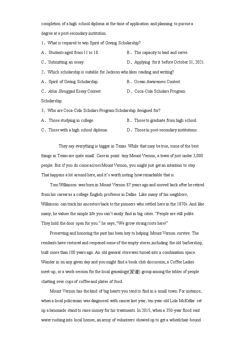 山东省济南市2021届高三新高考适应性考试模拟试题英语试题（word版 含答案）02