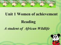 高中英语人教版 (新课标)必修3&4Unit 1 Women of achievement多媒体教学ppt课件