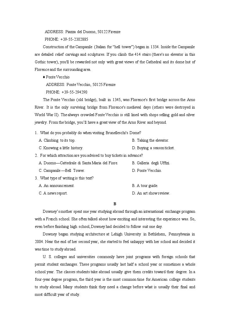 四川省成都外国语学校2020-2021学年高一下学期期中考试英语+答案+听力02