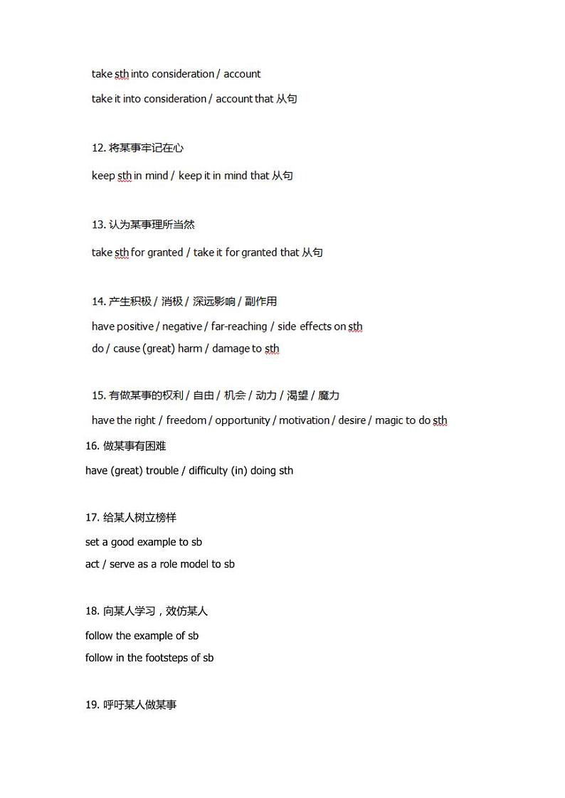 高考英语作文必背“万金油”词组+句型第3页