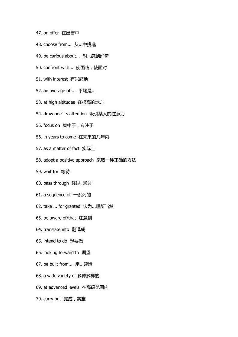 高考英语最后冲刺--340个高频词组及20篇中国元素写作第3页