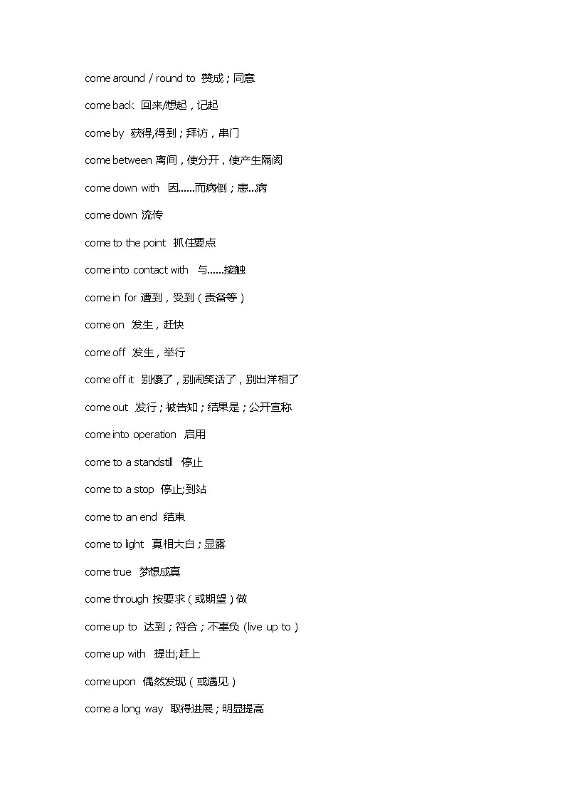 高考英语十大高频动词词组汇总第2页