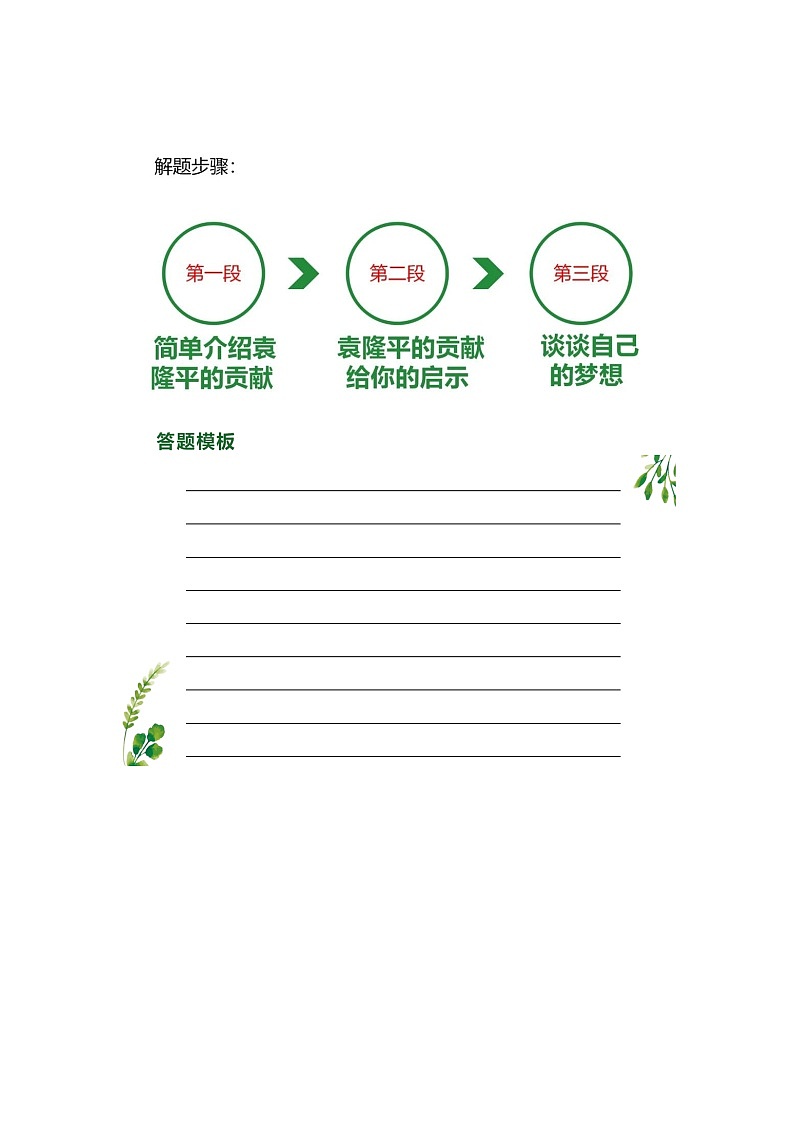 2021高考英语作文热点：袁隆平的梦想 学案02