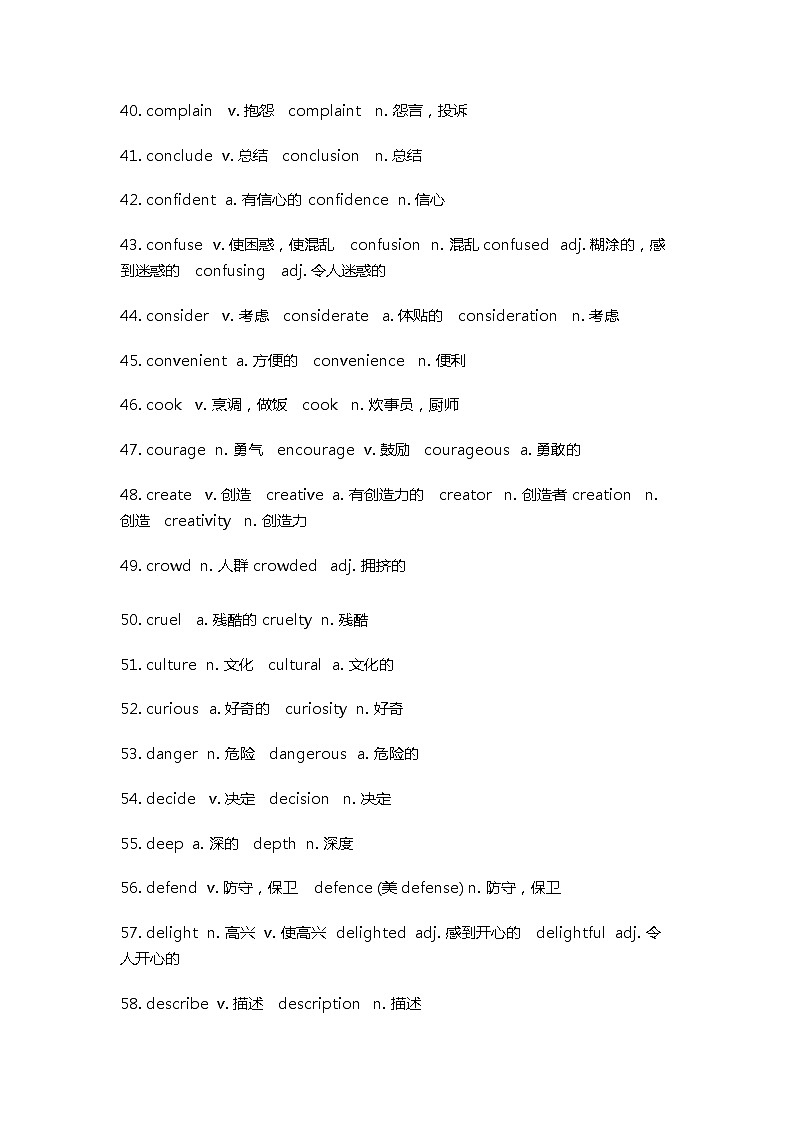 高中英语---247组重要单词变形 学案03