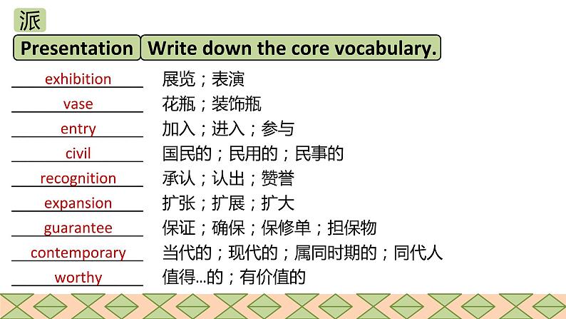 人教版2019高中英语选择性必修第三册Unit 1 Art Period 2 Build up your Vocabulary课件（共44张PPT）第8页