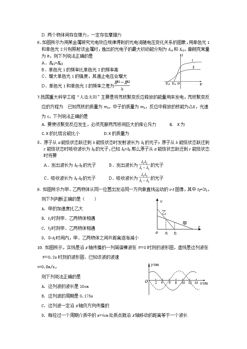 2020-2021学年江苏省苏州市苏州高新区第一中学高二下学期5月月考物理试题 word版02