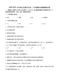 2020-2021学年浙江省嘉兴市高一下学期期末检测物理试卷