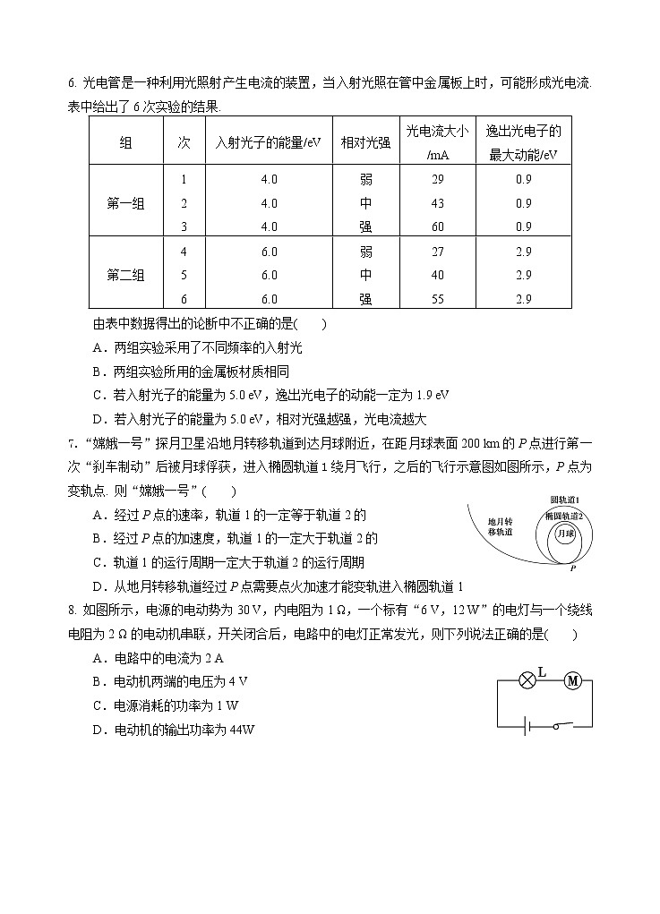 2020-2021学年江苏省南京市六校联考高二下学期期末考试物理试题 word版02