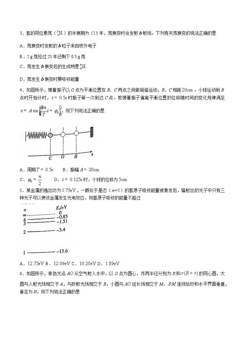 2020-2021学年河南省南阳市a类学校高二下学期第一次阶段检测联合考试物理试题 word版第2页