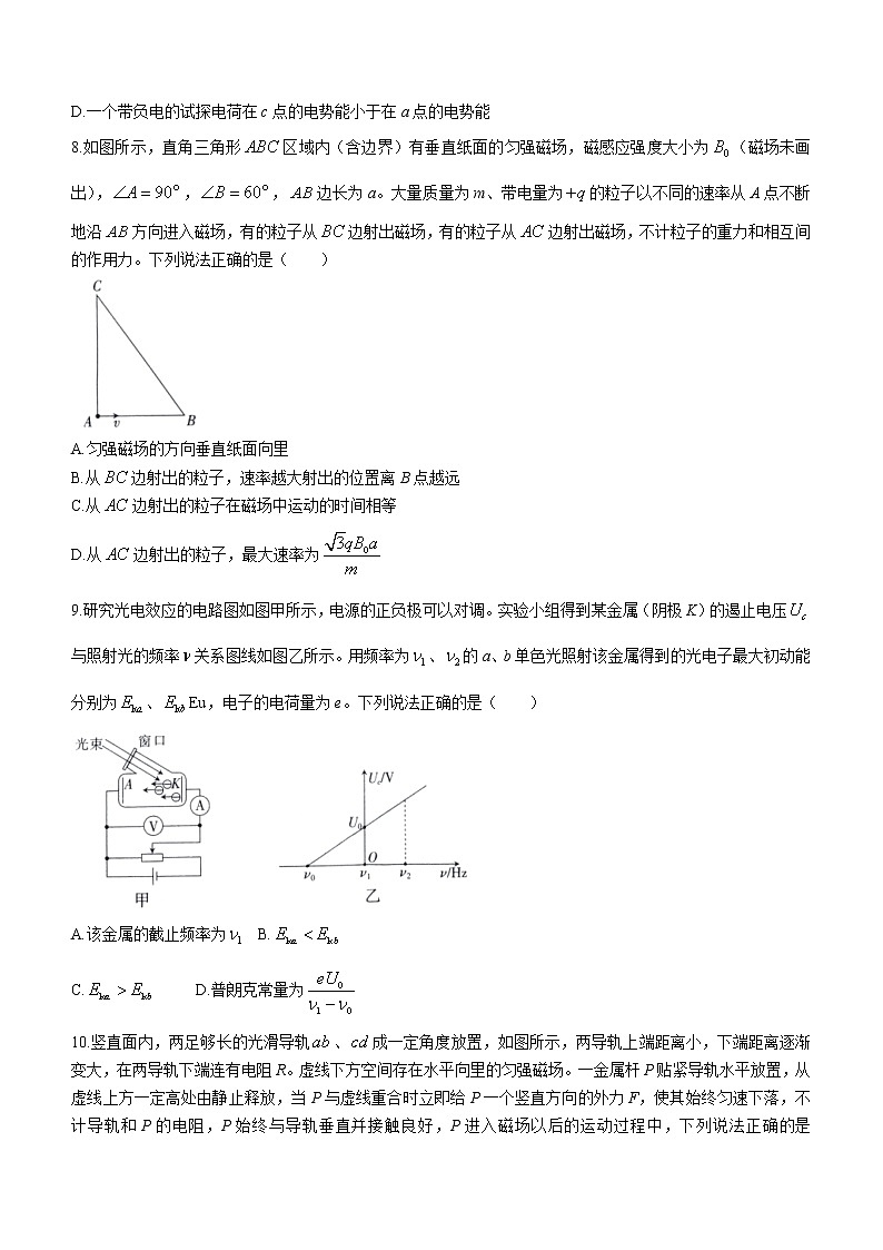2020-2021学年湖北省高二下学期7月统一调研测试物理试题 解析版第3页