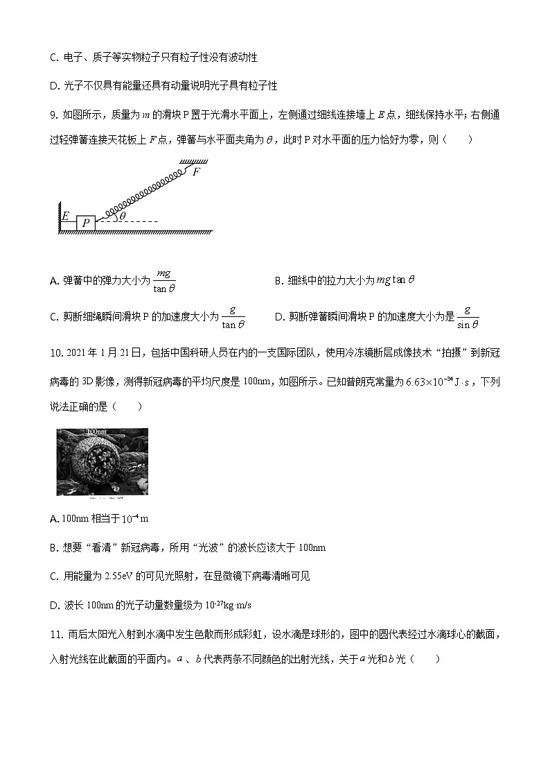 2020-2021学年浙江省湖州市高二下学期期末调研测试物理试题 word版03