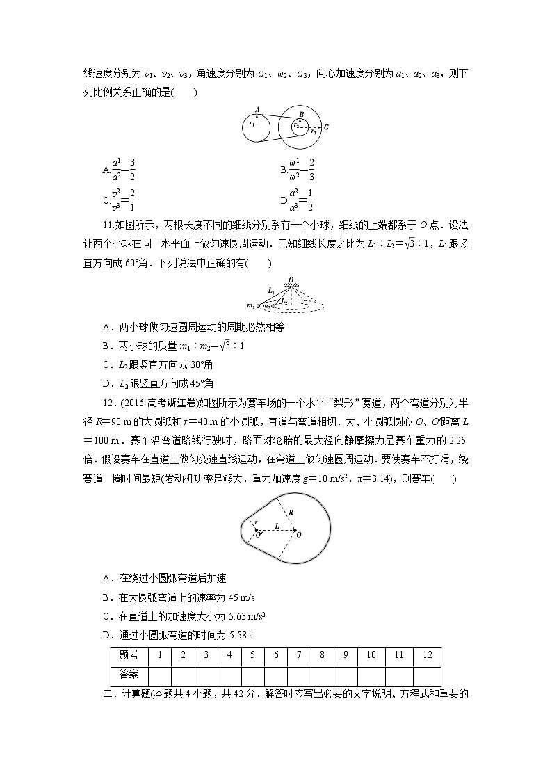 高中同步测试卷·人教物理必修2：高中同步测试卷（二） word版含解析03