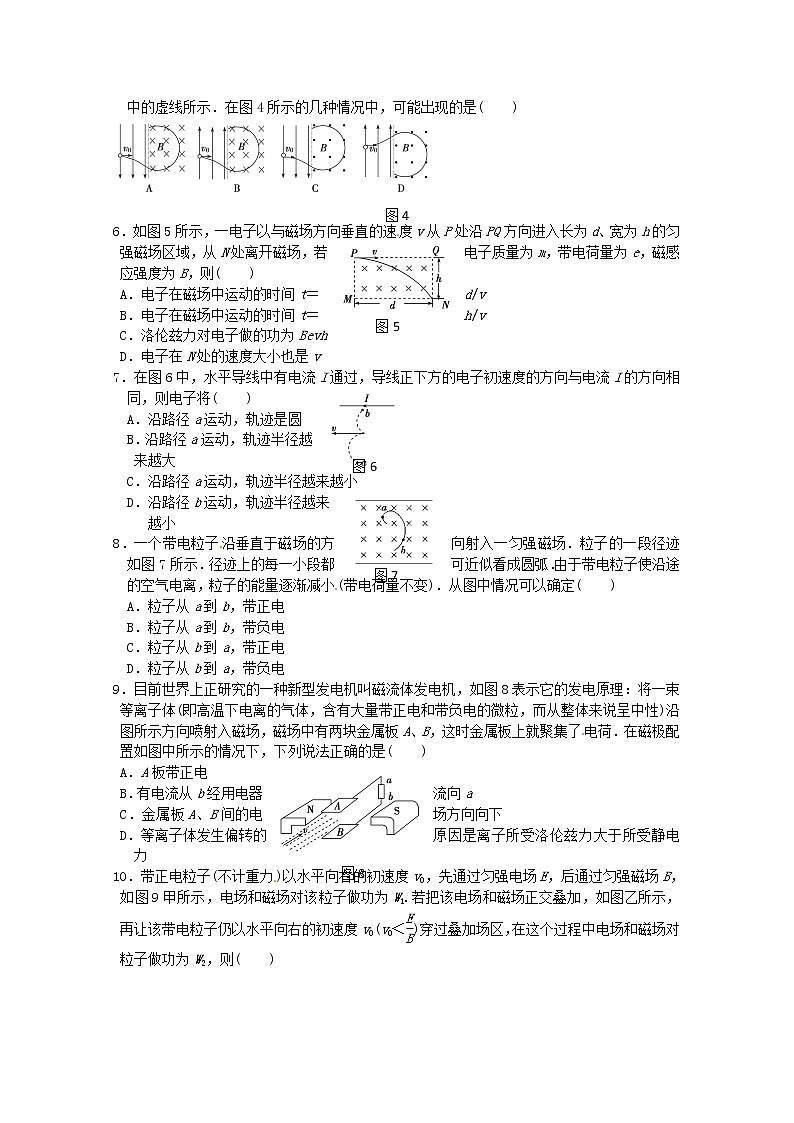 高中物理（选修3-1）训练题：第三章第六节《带电粒子在匀强磁场中的运动》新人教版02