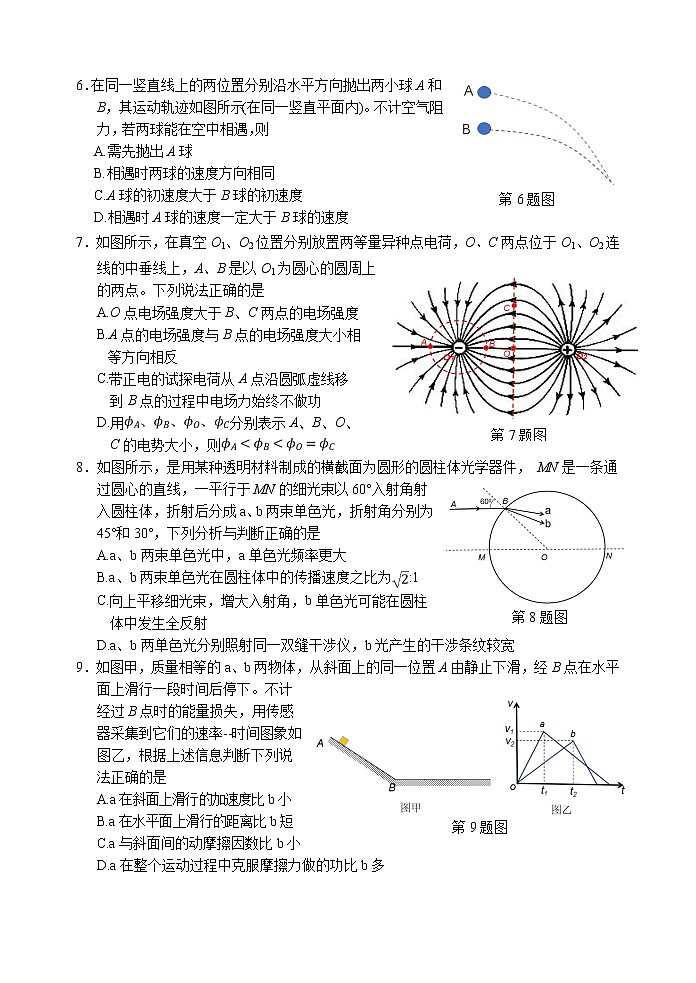 2020-2021学年浙江省丽水市普通高中高二下学期期末教学质量监控物理试题 word版02