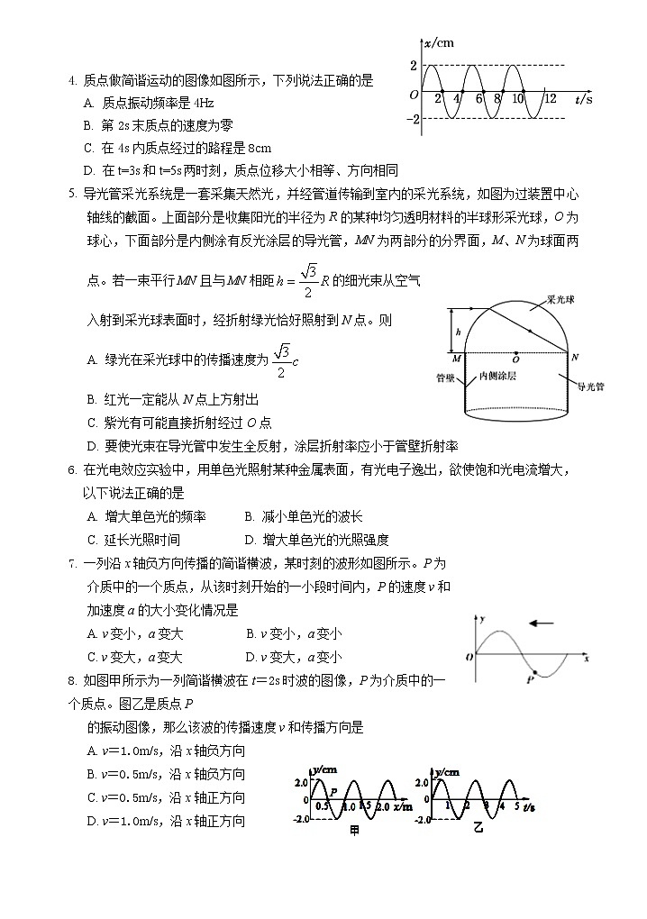 2020-2021学年四川省雅安市高二下学期期末检测物理试题 word版02
