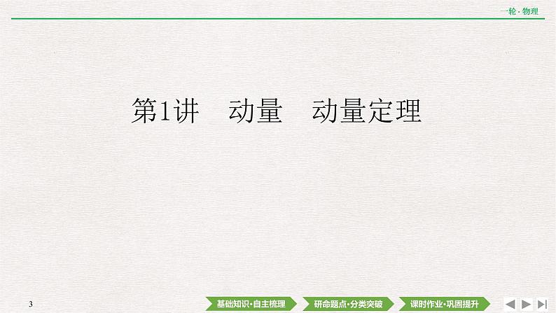 2022届新高考一轮复习人教版 第六章  第1讲　动量　动量定理 课件（38张）第3页