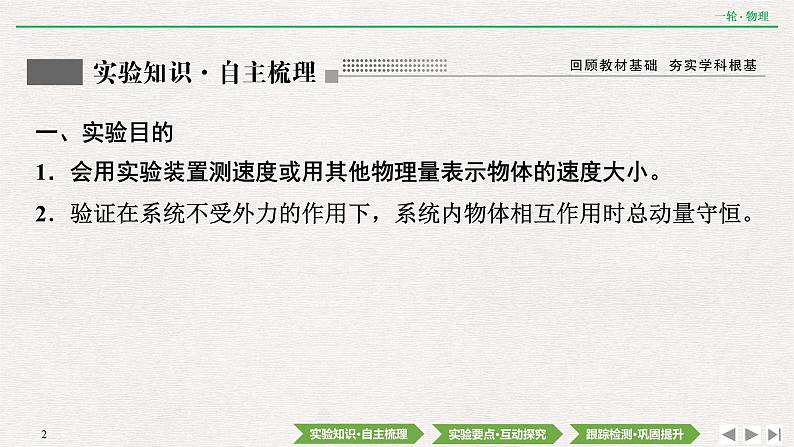 2022届新高考一轮复习人教版 第六章  实验八　验证动量守恒定律 课件（54张）第2页