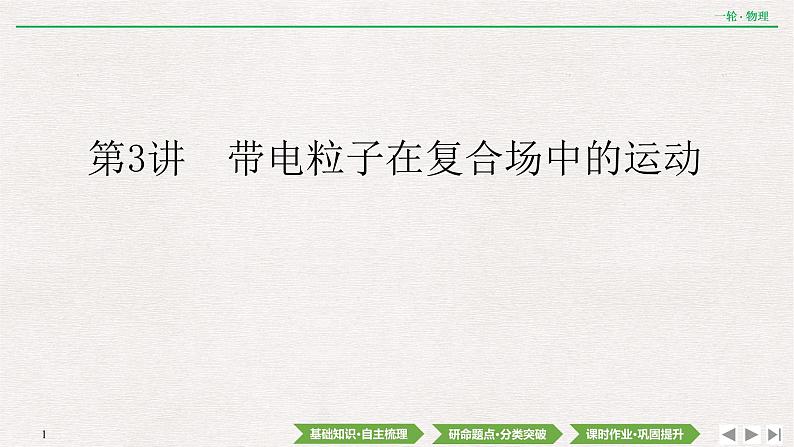 2022届新高考一轮复习人教版 第九章  第3讲　带电粒子在复合场中的运动 课件（85张）第1页