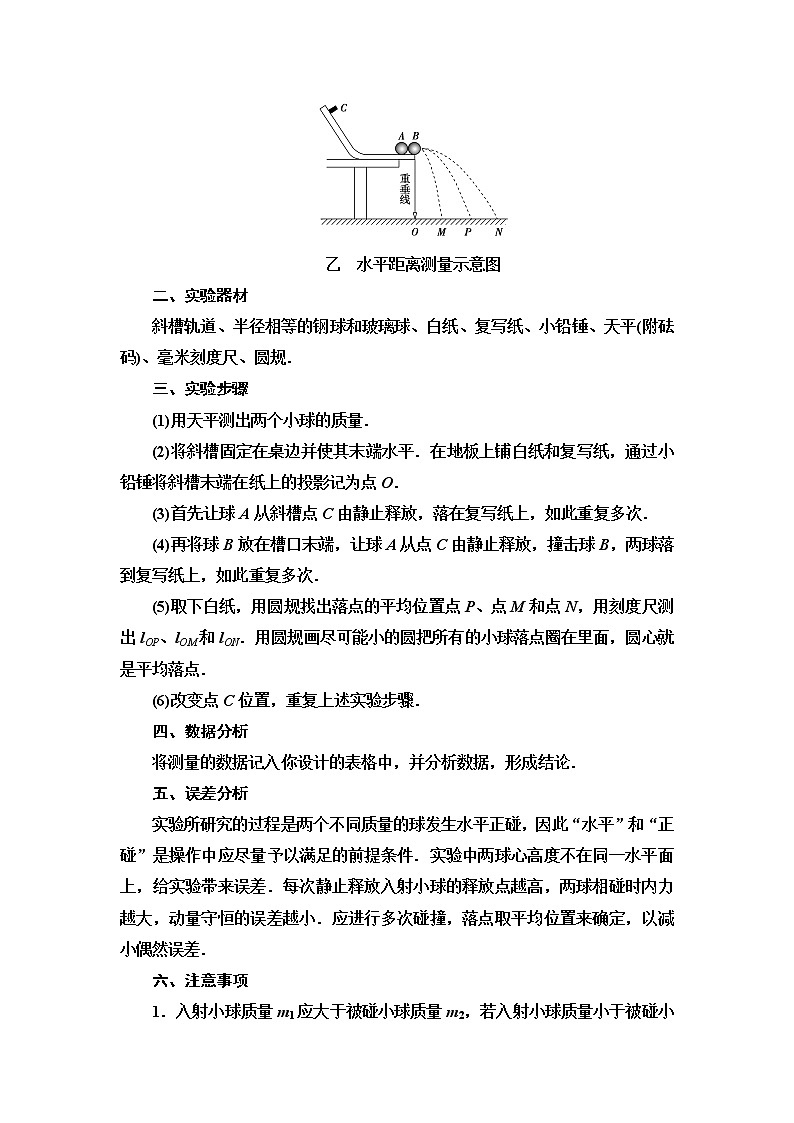 第1章　第3节　科学验证：动量守恒定律  讲义—新教材鲁科版（2019）高中物理选择性必修第一册学案第2页