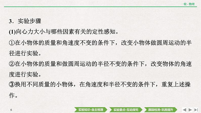 2022届新高考一轮复习人教版 第四章  实验六　 探究向心力大小与半径、角速度、质量的关系 课件（46张）第6页