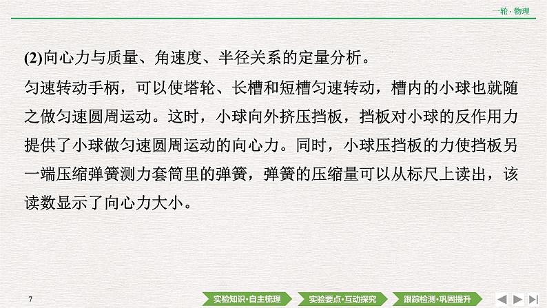 2022届新高考一轮复习人教版 第四章  实验六　 探究向心力大小与半径、角速度、质量的关系 课件（46张）第7页