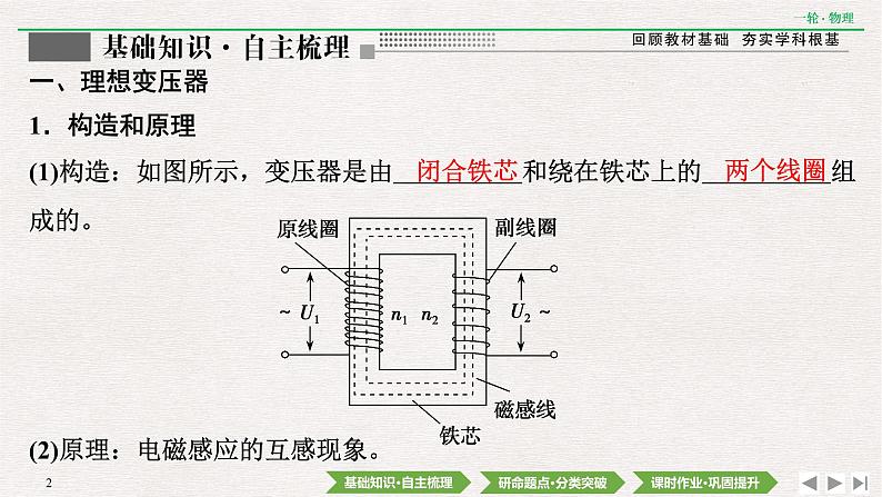 2022届新高考一轮复习人教版 第十一章  第2讲　变压器　电能的输送 课件（56张）第2页