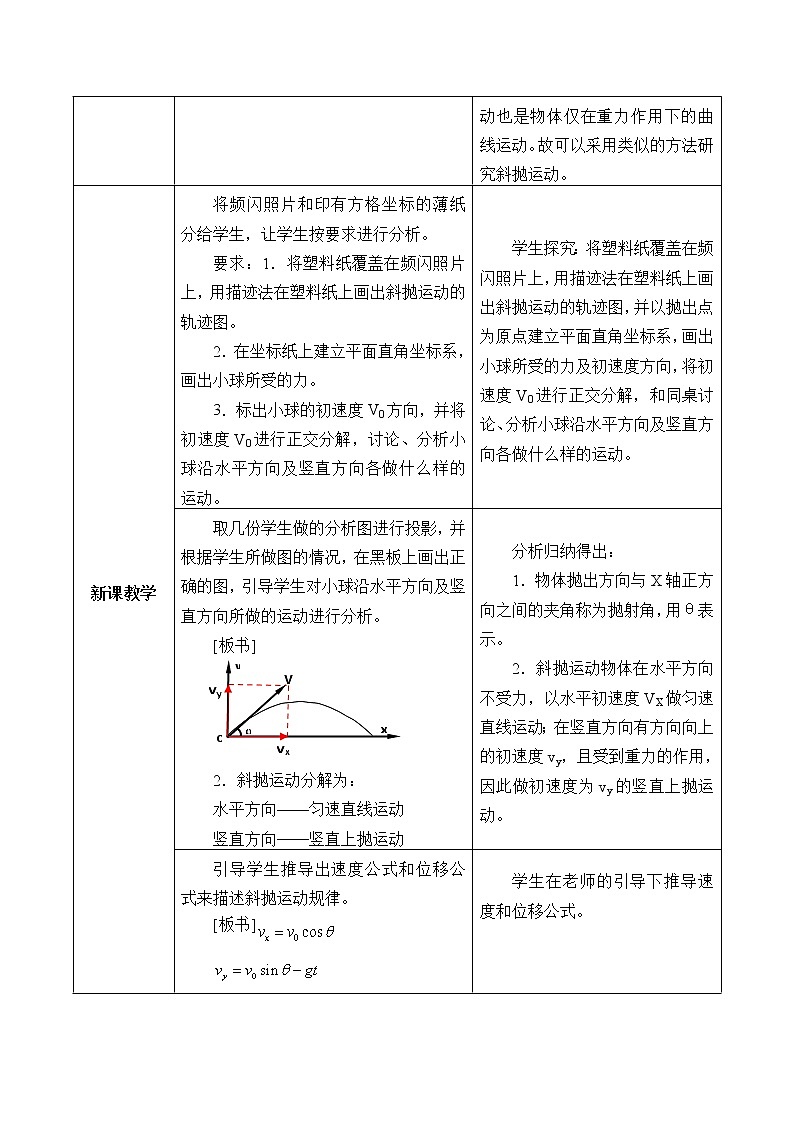 教科版（2019）高中物理必修第二册1.5斜抛运动（选学） 教案03