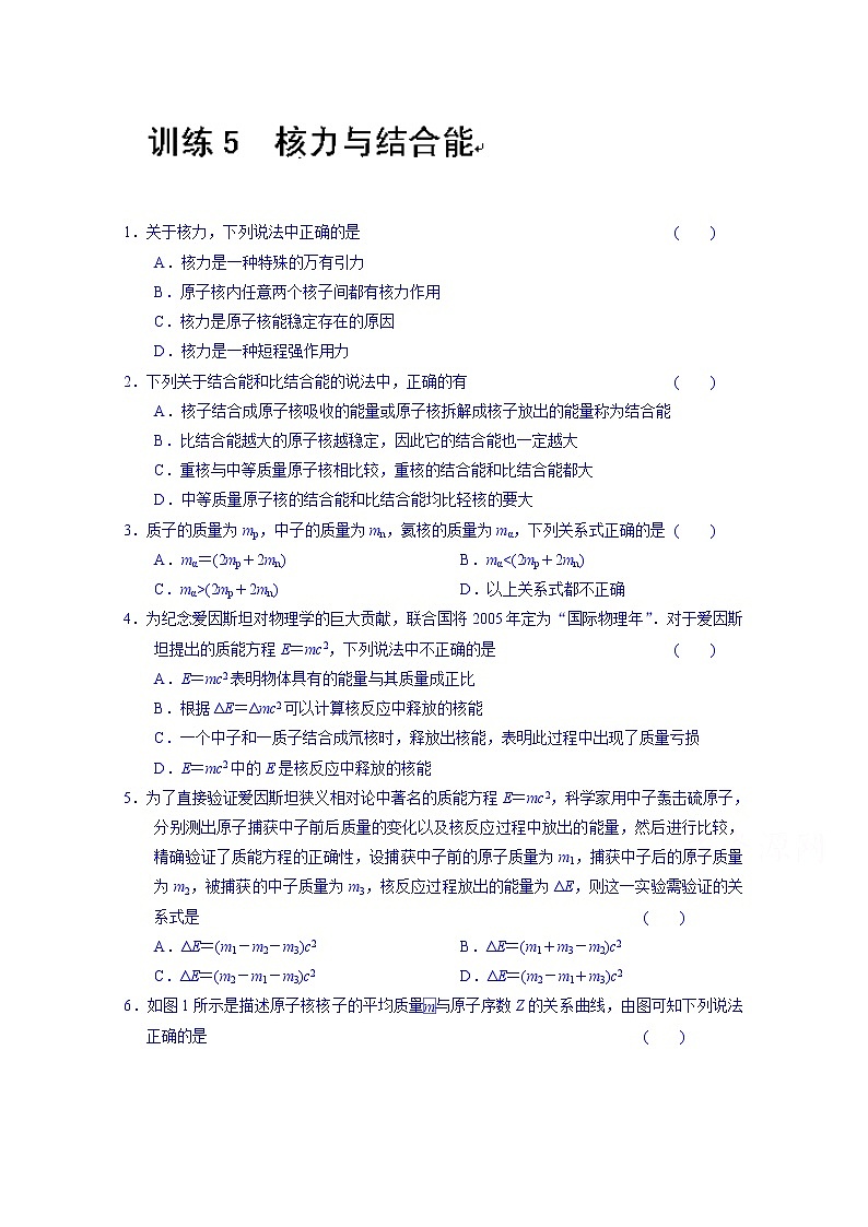 高中物理选修3-5“同课异构”教学习题：第十九章 训练5第1页