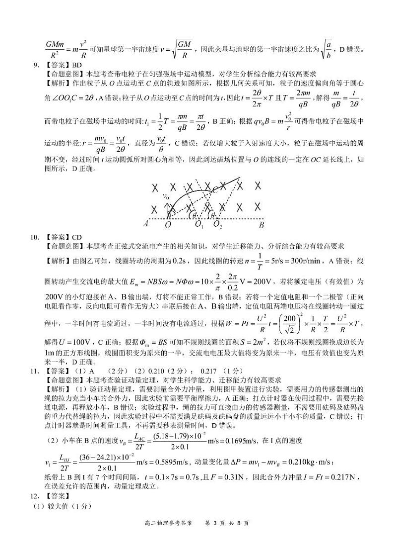 河南省领军考试2020-2021学年高二下学期7月联考物理试题+答案03