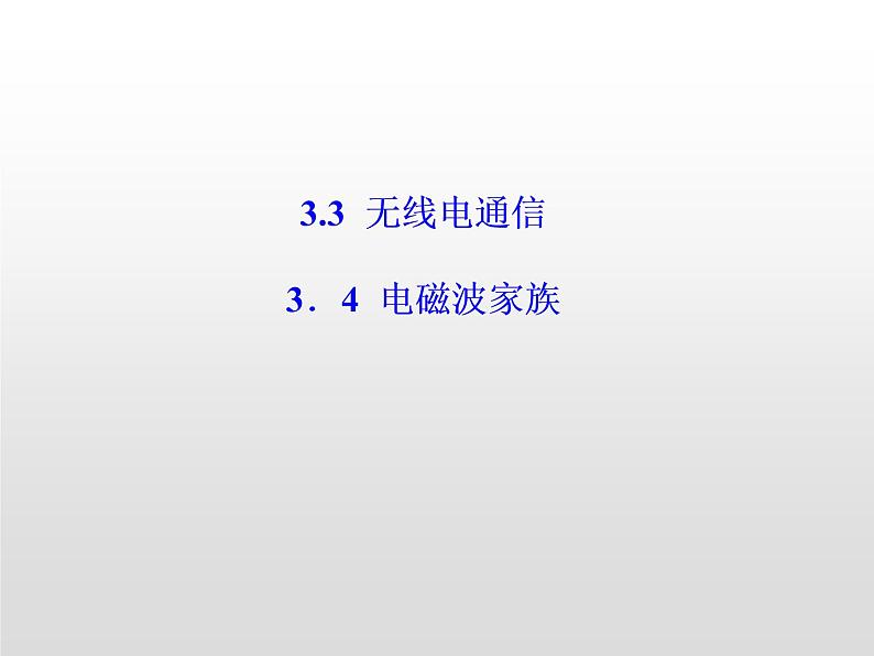 2021-2022学年高中物理沪科版选修3-4 3.3无线电通信3.4电磁波家族 课件（35张）第1页