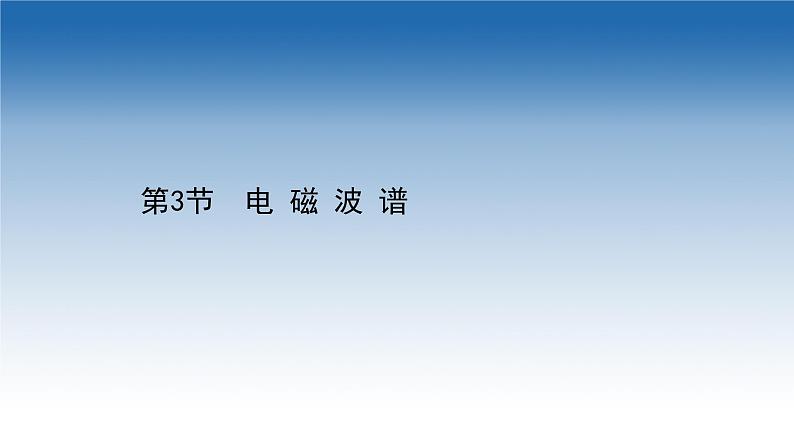 新教材物理鲁科版选择性必修第二册课件：第4章+第3节+电磁波谱（课件）01