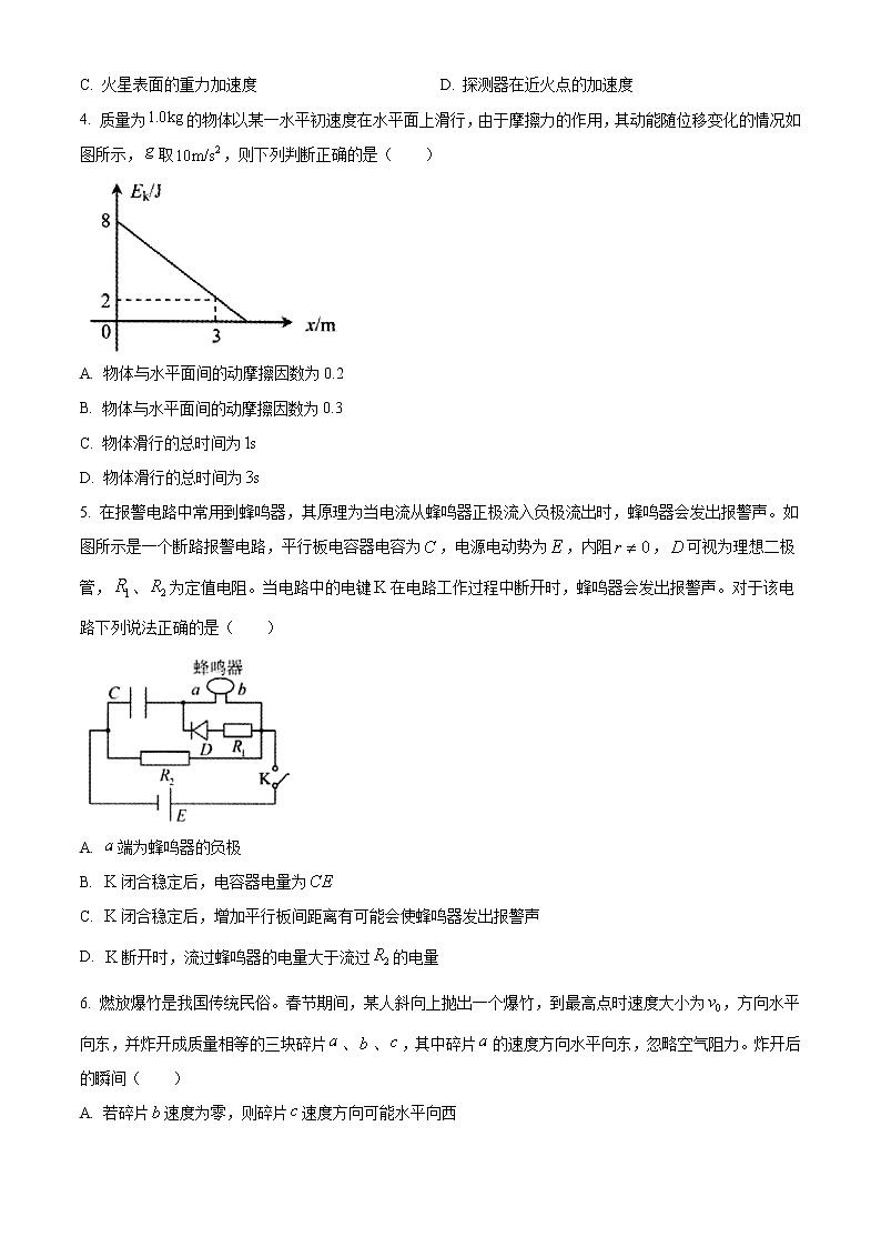 2020-2021学年辽宁省实验中学等五校协作体高一下学期期末联考物理试题第2页